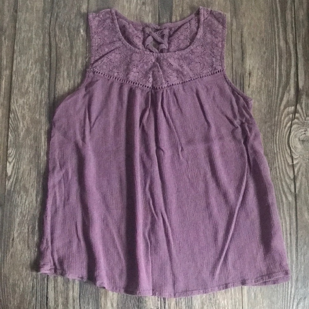 Sweet Purple Summer Swing Style Tank Laced Back
